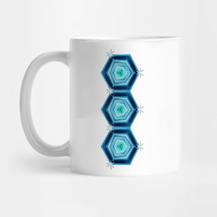 Abstract Hexagon Blue Pattern Mug